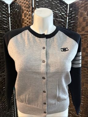 Black & Gray Button-Front Women's Cardigan Jacket